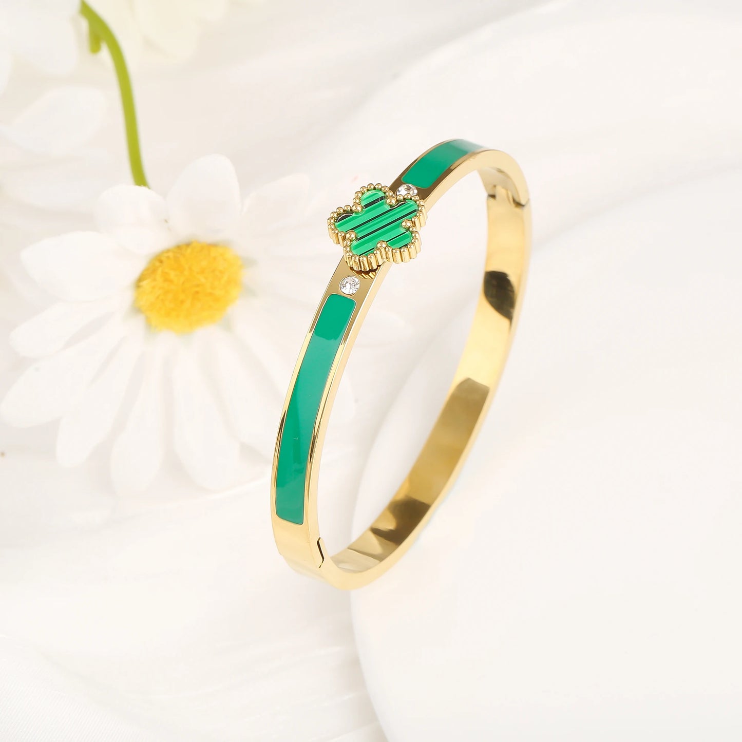 Five-Leaf Flower Cuff Bracelet