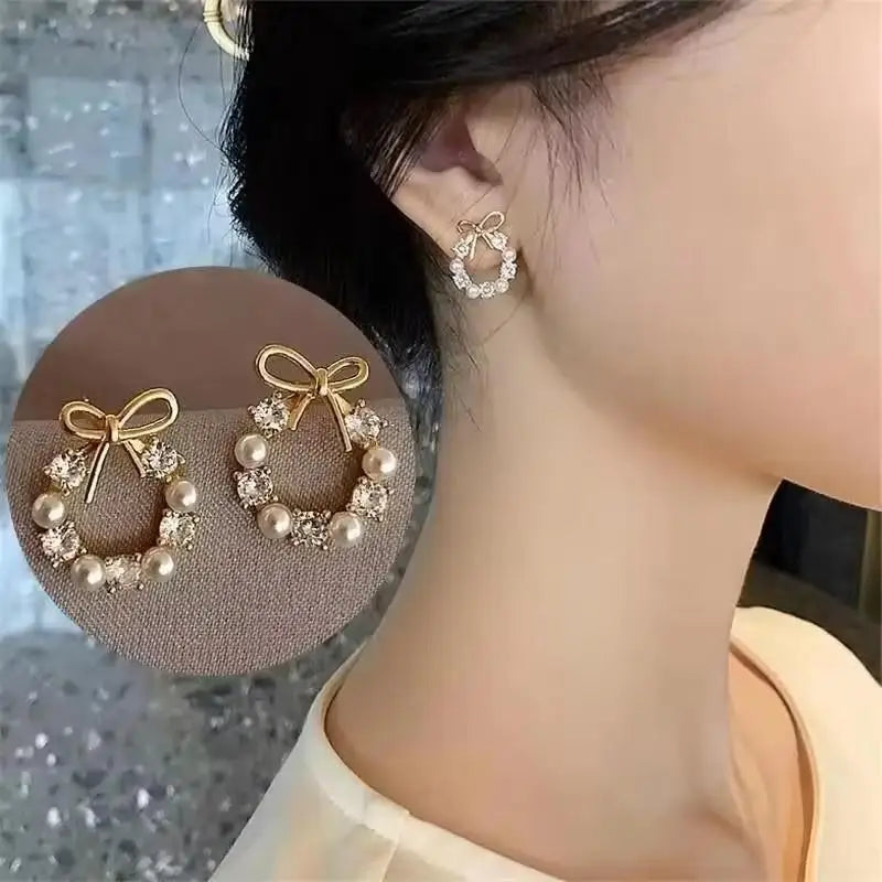 925 Silver Crystal Heart Drop Earrings