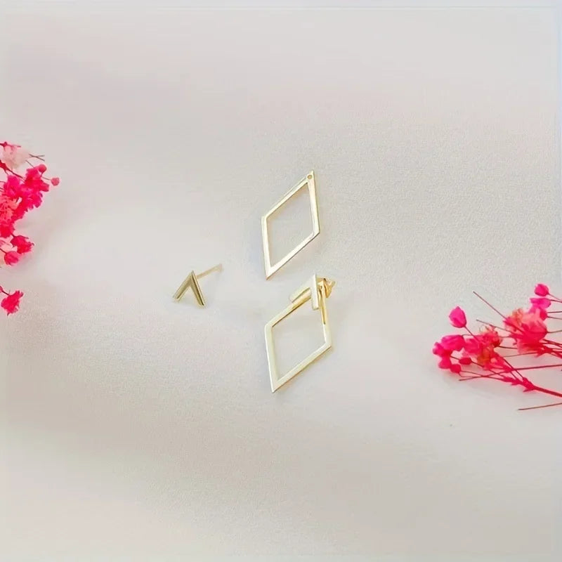 Retro Geometric Stud Earrings