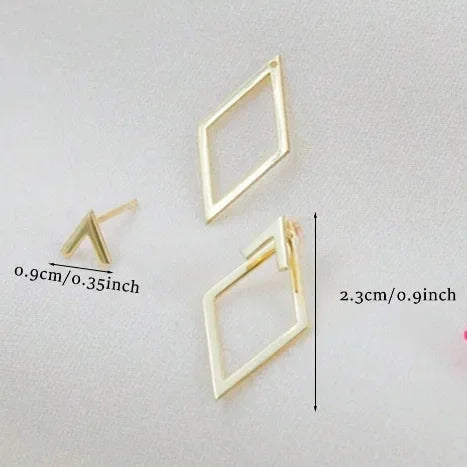Retro Geometric Stud Earrings