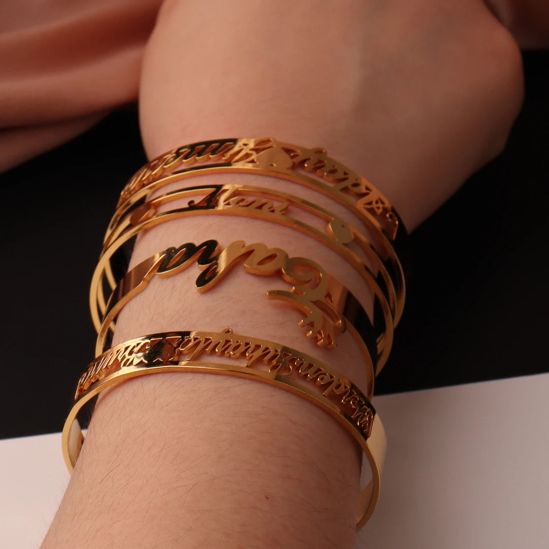 Custom Name Open Bangle