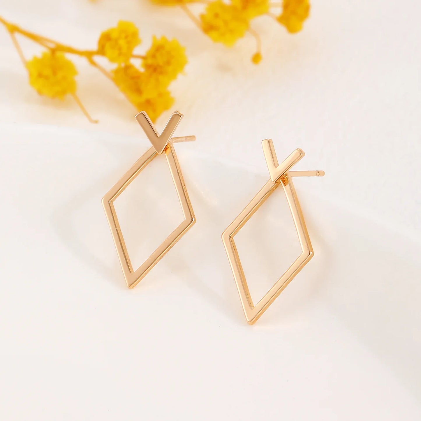 Retro Geometric Stud Earrings