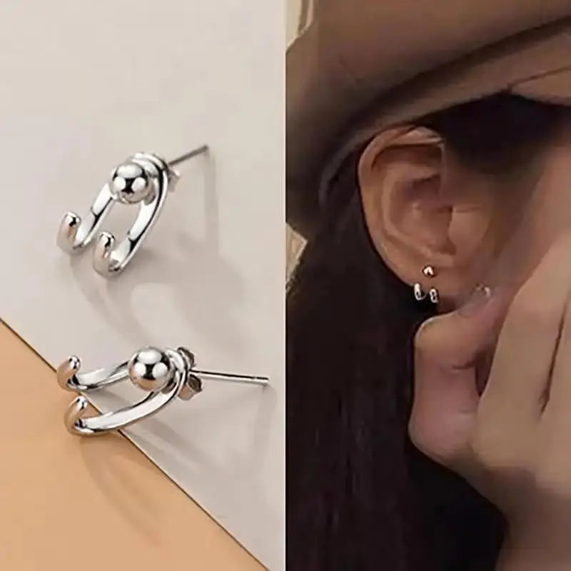 925 Silver Crystal Heart Drop Earrings