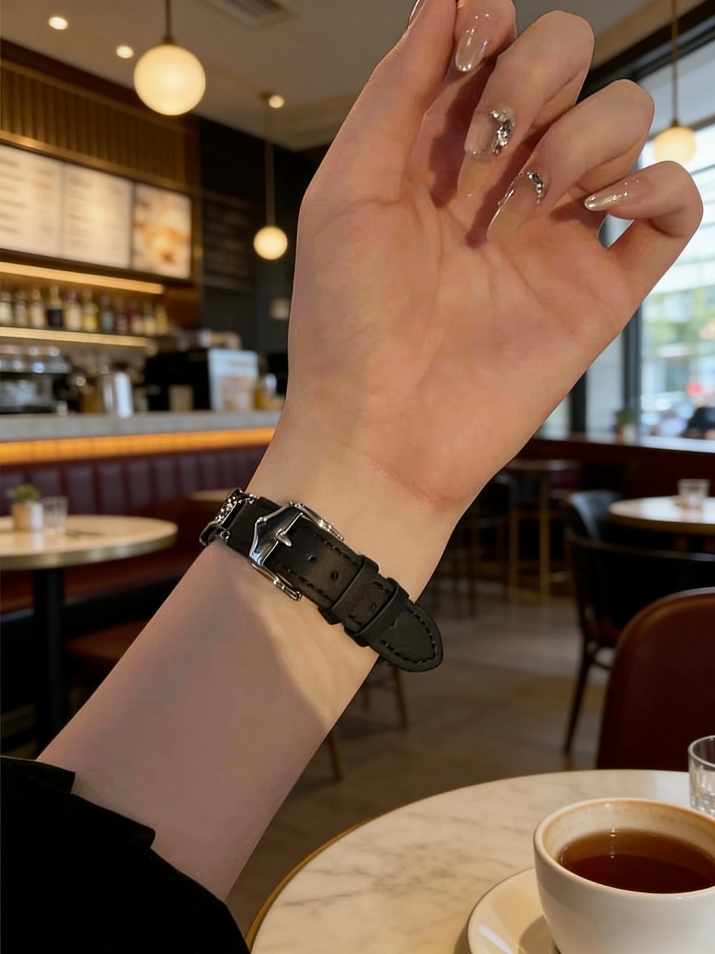 Sleek Metal & Leather Apple Watch Band