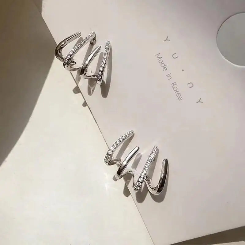 925 Silver Crystal Heart Drop Earrings