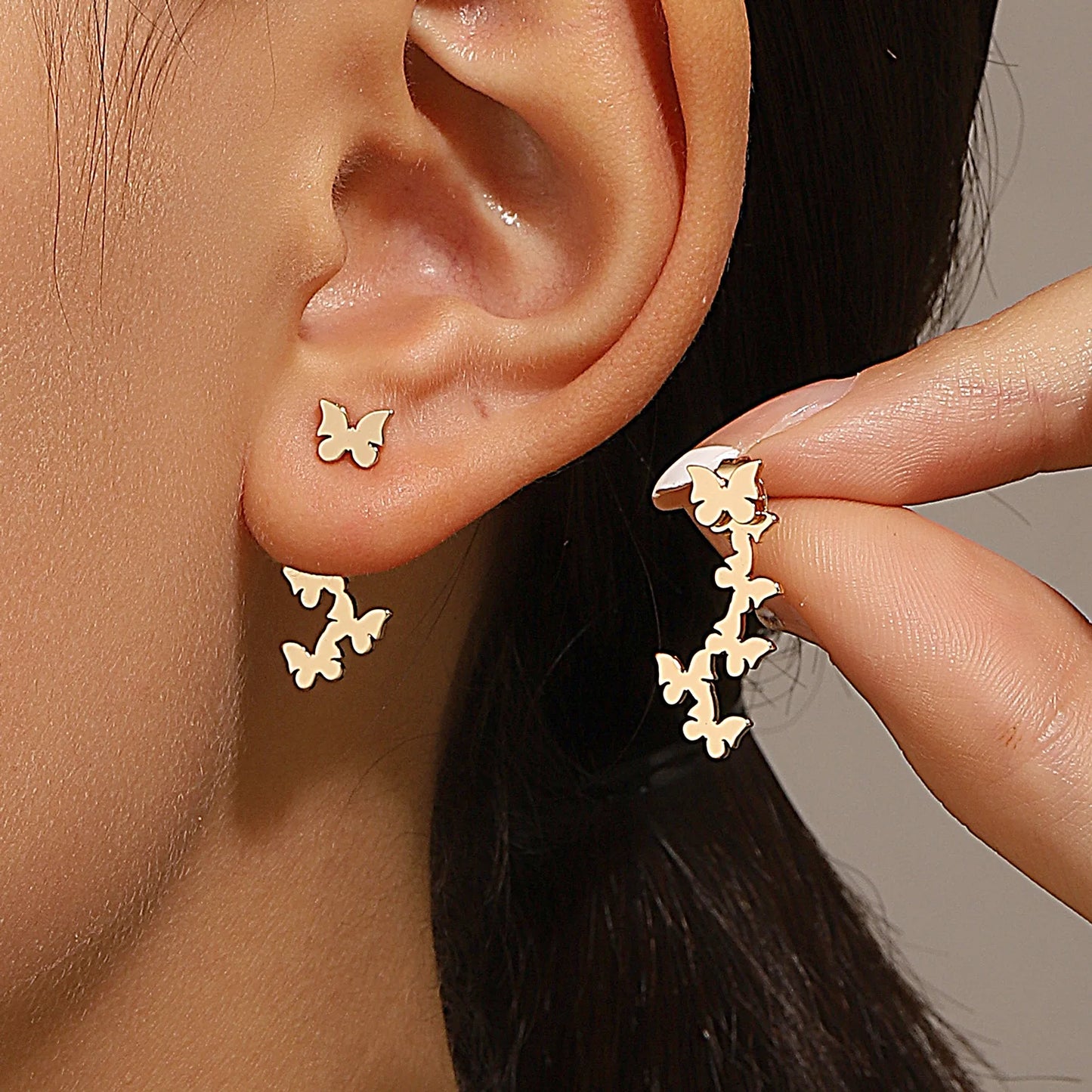 Retro Geometric Stud Earrings