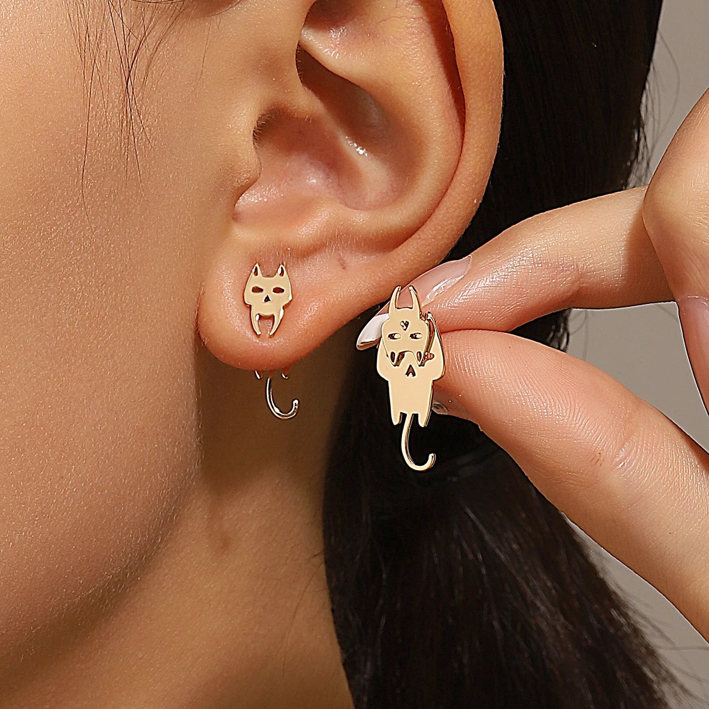 Retro Geometric Stud Earrings