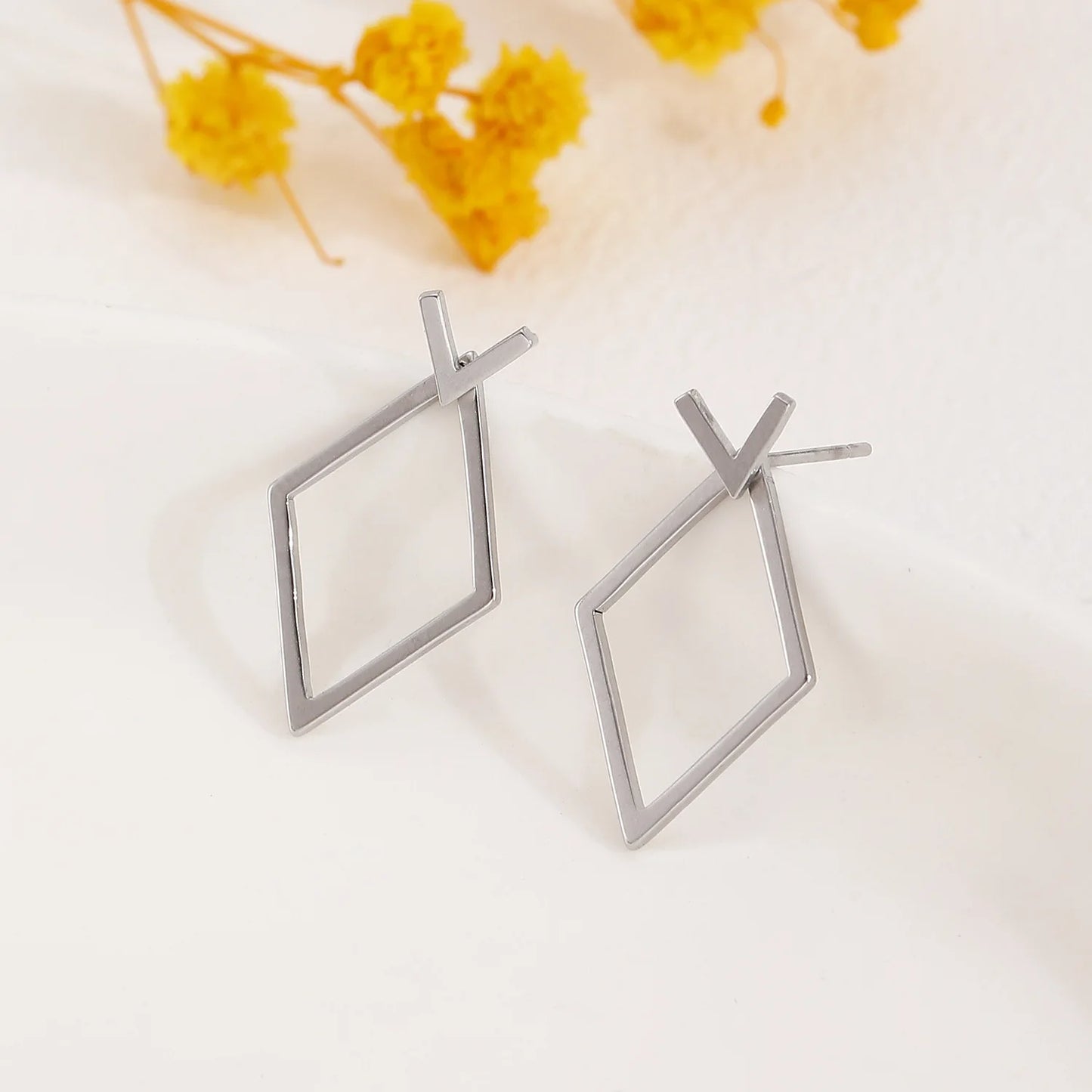 Retro Geometric Stud Earrings