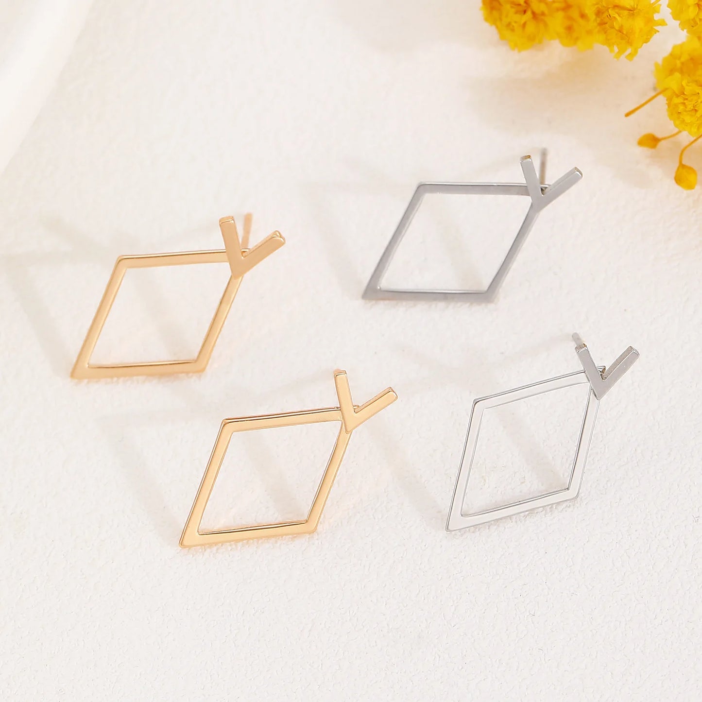 Retro Geometric Stud Earrings