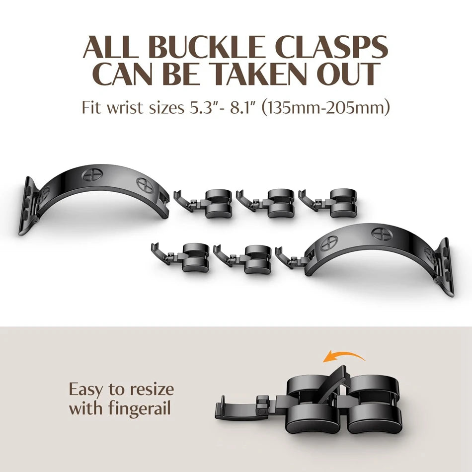 Nail Cut Zircon Metal Watch Strap