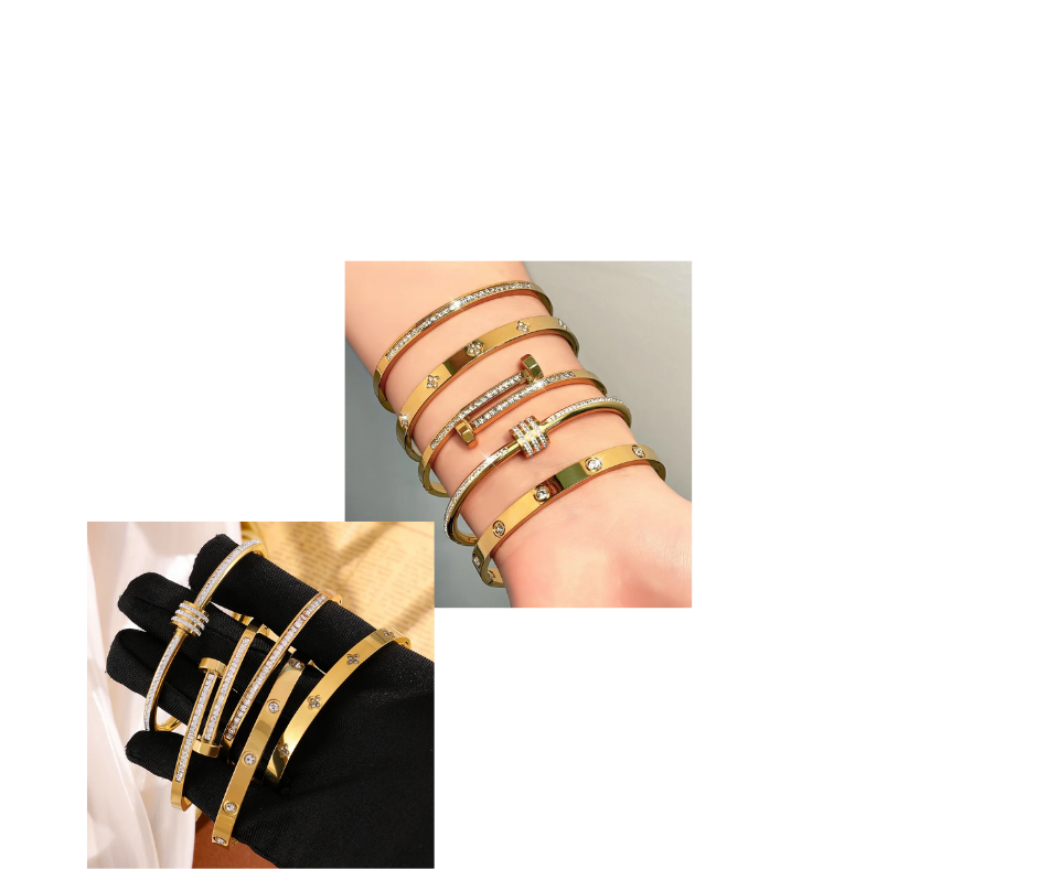 Titanium Steel Stacked Bracelets